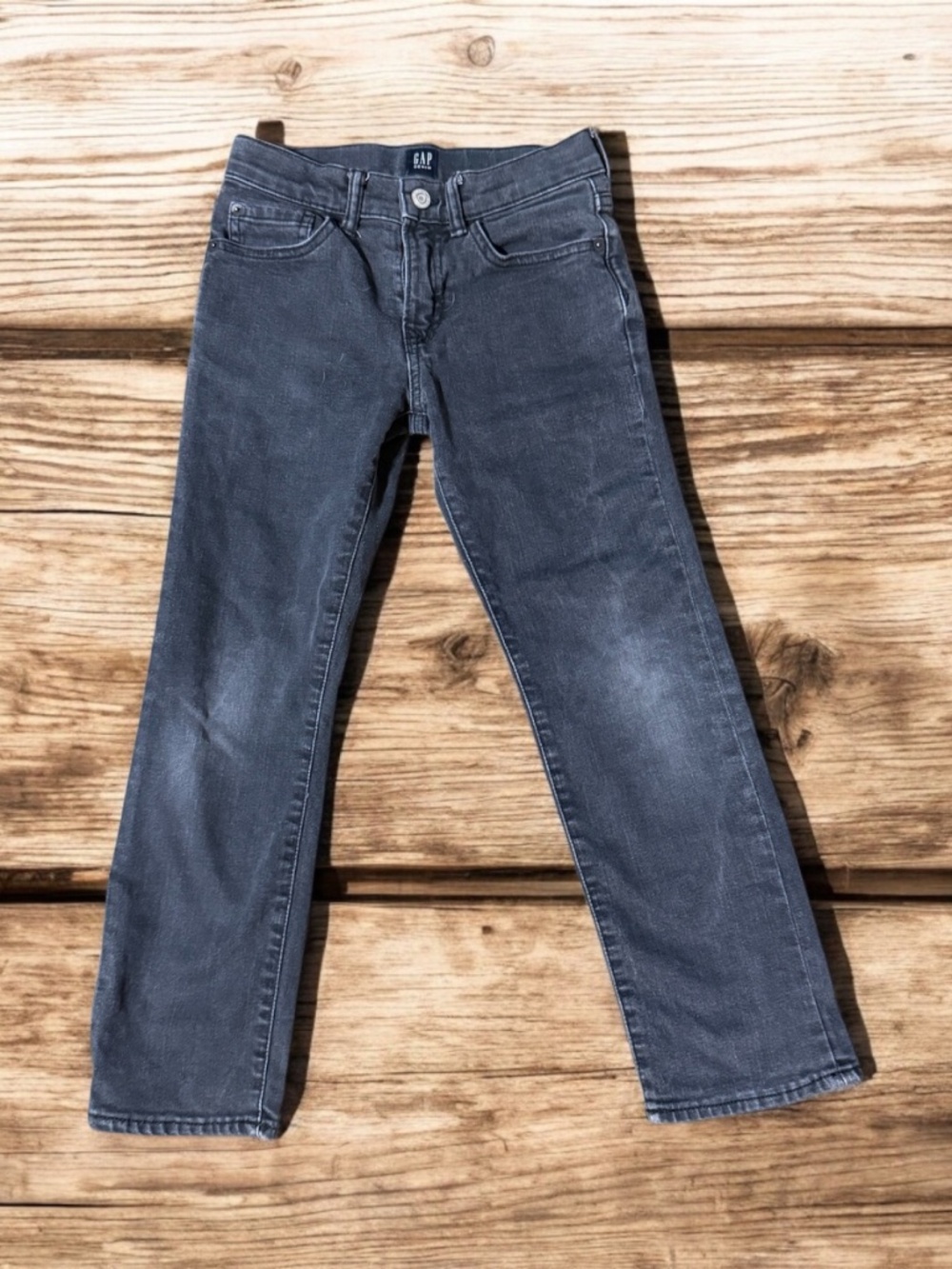 GAP Kids Denim Gray Stretch Straight Jeans